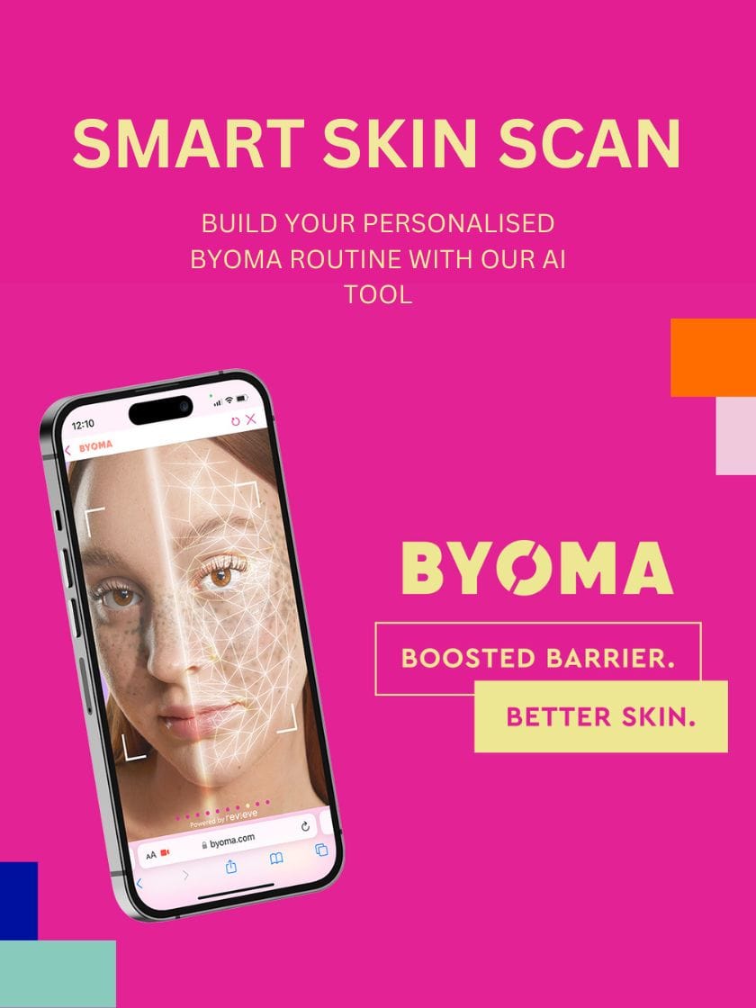 BYOMA Smart Skin Scan – AI-powered skin analysis for a personalized routine.