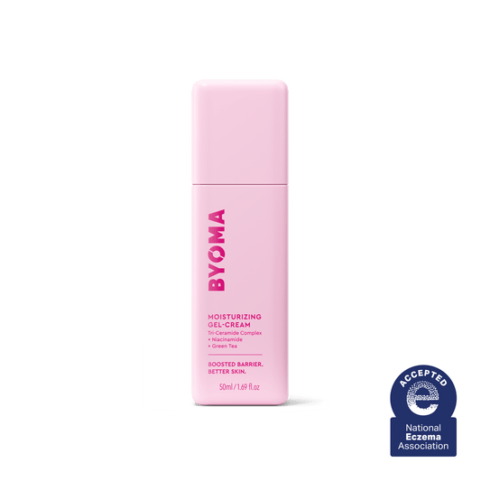 A bottle of Byoma Moisturizing Gel-Cream.