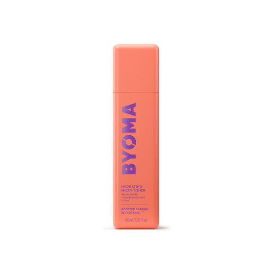 A bottle of Byoma Hydrating Milky Toner.