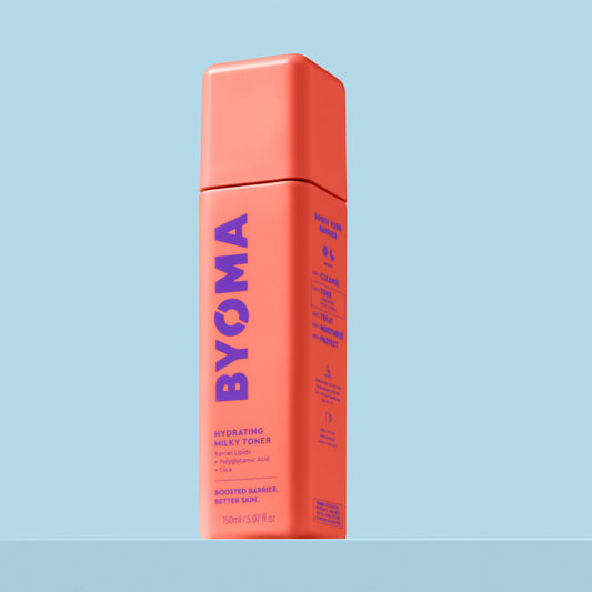 A bottle of Byoma Hydrating Milky Toner.