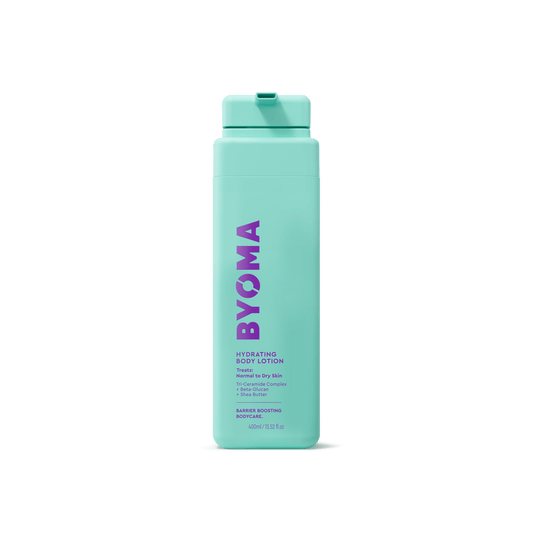BYOMA HYDRATING BODY LOTION against a white background.