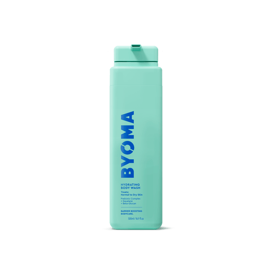 BYOMA HYDRATING BODY WASH against a white background.